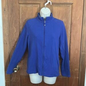 Talbots Petites Women’s Cobalt Blue Zip Up Sweatshirt Size Medium
